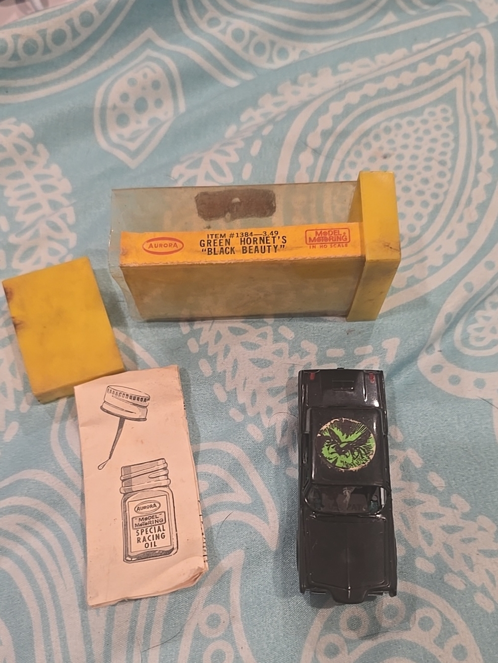 1966 Vintage Aurora HO Scale Slot Green Hornets Black Beauty Car